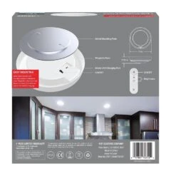 7.5 In. Battery Operated LED White 35-WH Rechargeable W/Remote Control 4000K Cool White Ceiling Fixture Light (1-Pack) -Lamp Parts white feit electric puck lights cm7 5 840 35 bat 4f 1000