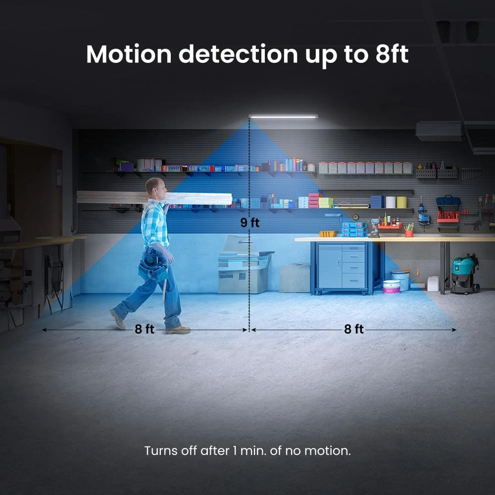 2 Ft. Battery Operated LED White Motion Sensor 25-WH Rechargeable 1000-Lumen Cool White Portable Shop Light (1-Pack) 7 2 Ft. Battery Operated LED White Motion Sensor 25-WH Rechargeable 1000-Lumen Cool White Portable Shop Light (1-Pack) - Image 5