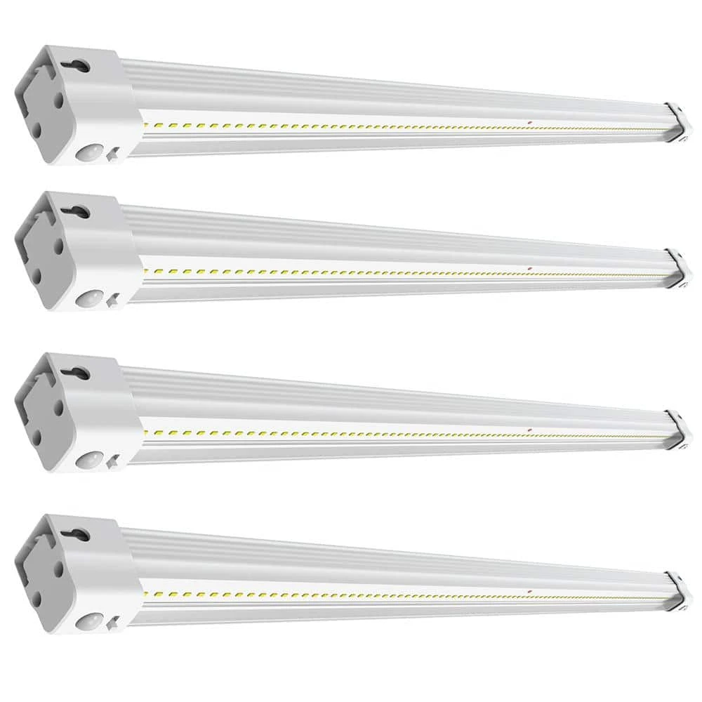 2 Ft. Battery Operated LED White Motion Sensor 25-WH Rechargeable 1000-Lumen Cool White Portable Shop Light (4-Pack) 3 2 Ft. Battery Operated LED White Motion Sensor 25-WH Rechargeable 1000-Lumen Cool White Portable Shop Light (4-Pack)