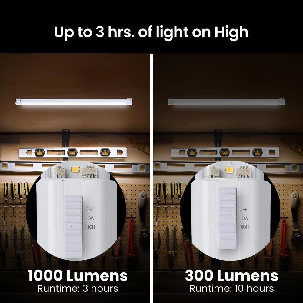 2 Ft. Battery Operated LED White Motion Sensor 25-WH Rechargeable 1000-Lumen Cool White Portable Shop Light (4-Pack) 8 2 Ft. Battery Operated LED White Motion Sensor 25-WH Rechargeable 1000-Lumen Cool White Portable Shop Light (4-Pack) - Image 6