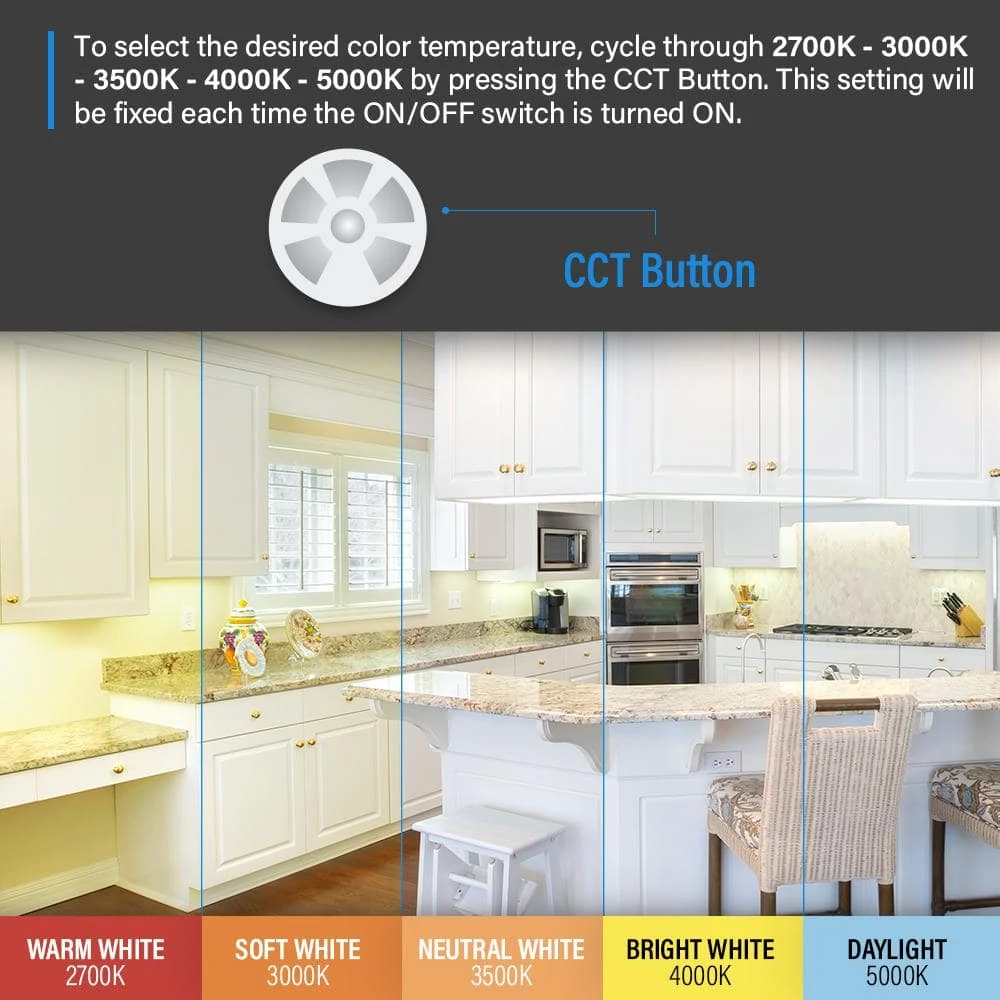 9.5 In. 2-Light (Fits 12 In. Cabinet) Hardwire Integrated LED Onesync Under Cabinet Light With Wireless Remote Control 6 9.5 In. 2-Light (Fits 12 In. Cabinet) Hardwire Integrated LED Onesync Under Cabinet Light With Wireless Remote Control - Image 4