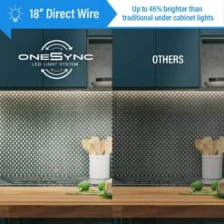 14.5 In (Fits 18 In. Cabinet) Direct Wire Integrated LED White Linkable Onesync Under Cabinet Light Color Change(4-Pack) -Lamp Parts white feit electric under cabinet bar lights ucl18fp 5cctcag2 4 40 1000