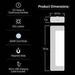7.5 In. Battery Operated LED White Rechargeable 4000K Cool White Under Cabinet Light (4-Pack) -Lamp Parts white feit electric under cabinet bar lights ucl7 5 840 bat 4 a0 1000
