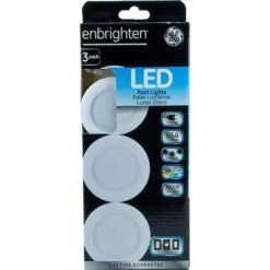 White LED Puck Light (3-Pack) -Lamp Parts white ge puck lights 31393 c3 1000