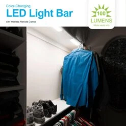 Battery-Operated 12 In. LED Color-Changing Under Cabinet Light Bar -Lamp Parts white ge under cabinet bar lights 41617 t1 4f 1000