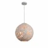 Meadow 16 In. 1-Light White Pendant/Chandelier With Paper Shade -Lamp Parts white hampton bay pendant lights hdp98961wh 64 1000