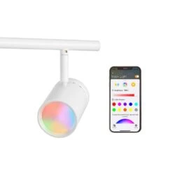 Crosshaven 2.6 Ft. White Smart Color Tunable Integrated LED Track Lighting Kit With 4 Fixed Track Heads -Lamp Parts white hampton bay smart flushmount lighting hbt41051rwa 06 40 1000