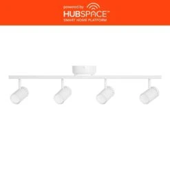 Crosshaven 2.6 Ft. White Smart Color Tunable Integrated LED Track Lighting Kit With 4 Fixed Track Heads