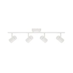 Crosshaven 2.6 Ft. White Smart Color Tunable Integrated LED Track Lighting Kit With 4 Fixed Track Heads -Lamp Parts white hampton bay smart flushmount lighting hbt41051rwa 06 a0 1000