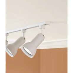 1-Light White Linear Track Lighting R30/PAR30 Large Step Head -Lamp Parts white hampton bay track lighting heads 813950 4f 1000
