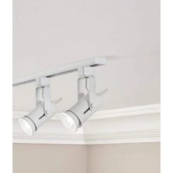 1-Light White Linear Track Lighting Medium Based Universal Bulb Step Head -Lamp Parts white hampton bay track lighting heads 813980 4f 1000