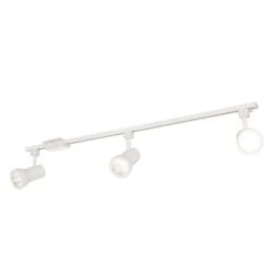 44 In. 3-Light White Integrated LED Track Lighting Kit With Large Cylinder Metal Shades -Lamp Parts white hampton bay track lighting kits 1616vkit wh a0 1000