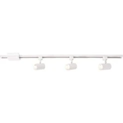 4-ft. 3-Light White Integrated LED Linear Track Lighting Kit With Mini Cylinder Track Heads -Lamp Parts white hampton bay track lighting kits 805029 4f 1000