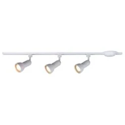 4 Ft. White Hard Wired Linear Track Lighting Kit With R20/PAR20 Medium Step Head Track Lighting Heads -Lamp Parts white hampton bay track lighting kits 814010 c3 1000