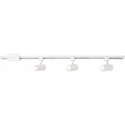 4 Ft. White Integrated LED Linear Track Lighting Kit With Mini-Cylinder Step Heads 3-Light