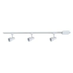 44 In. 3-Light Matte White Mini GU10 Halogen Step Head Linear Track Lighting Kit