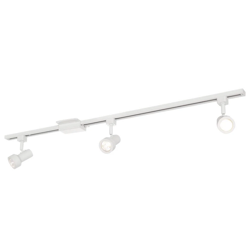 44 In. 3-Light Matte White Mini GU10 Halogen Step Head Linear Track Lighting Kit 6 44 In. 3-Light Matte White Mini GU10 Halogen Step Head Linear Track Lighting Kit - Image 4