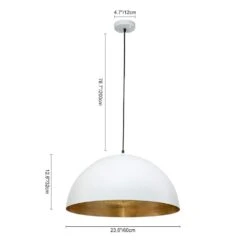 PCover 23 In.Dia Large Lighting 1-Light White Farmhouse Dome Pendant Light Industrial Gold Leaf Island Ceiling Light 19 PCover 23 In.Dia Large Lighting 1-Light White Farmhouse Dome Pendant Light Industrial Gold Leaf Island Ceiling Light -Lamp Parts white huoku pendant lights pd1038401 1d 1000