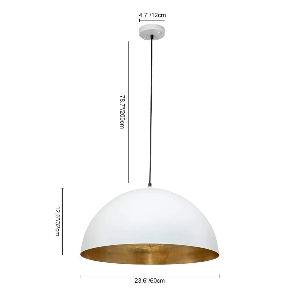 PCover 23 In.Dia Large Lighting 1-Light White Farmhouse Dome Pendant Light Industrial Gold Leaf Island Ceiling Light 7 PCover 23 In.Dia Large Lighting 1-Light White Farmhouse Dome Pendant Light Industrial Gold Leaf Island Ceiling Light - Image 5