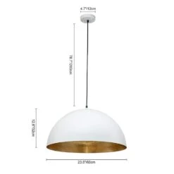 PCover 23 In.Dia Large Lighting 1-Light White Farmhouse Dome Pendant Light Industrial Gold Leaf Island Ceiling Light 24 PCover 23 In.Dia Large Lighting 1-Light White Farmhouse Dome Pendant Light Industrial Gold Leaf Island Ceiling Light -Lamp Parts white huoku pendant lights pd1038401 44 1000