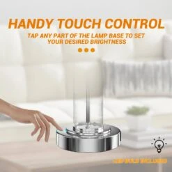 24.4 In. 3-Way White Dimmable Touch Lamps With USB Charging Port LED -Lamp Parts white innobule table lamps ww fan271 44 1000