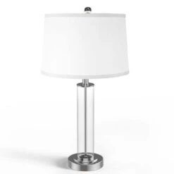 24.4 In. 3-Way White Dimmable Touch Lamps With USB Charging Port LED