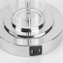 24.4 In. 3-Way White Dimmable Touch Lamps With USB Charging Port LED -Lamp Parts white innobule table lamps ww fan271 c3 1000