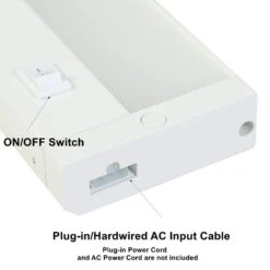 LNC 5 CCT 18 In. Plug-in/Hardwired White Color Changing Integrated LED Linkable Under Cabinet Light -Lamp Parts white lnc under cabinet bar lights he00054 a0 1000