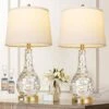25.5 In. Gold Touch Control Table Lamps Set Of 2 , Bedside Lamp With 2 USB Ports, 3-Way Dimmable (LED Bulbs Included) -Lamp Parts white ltemziiy table lamps ts032 64 1000