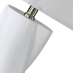 Sacramento 24 In. White Modern Dimmable Ceramic Bedroom Living Room Bedside Desk Table Lamps Set Of 2 -Lamp Parts white maxax table lamps t199 wh 4f 1000