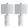 Sacramento 24 In. White Modern Dimmable Ceramic Bedroom Living Room Bedside Desk Table Lamps Set Of 2 -Lamp Parts white maxax table lamps t199 wh 64 1000