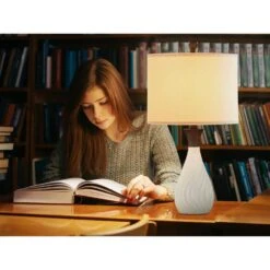 24.5 In. White Modern Dimmable Resin Bedroom Living Room Bedside Desk Nightstand Table Lamps (Set Of 2) 15 24.5 In. White Modern Dimmable Resin Bedroom Living Room Bedside Desk Nightstand Table Lamps (Set Of 2) -Lamp Parts white maxax table lamps t226 wh 77 1000