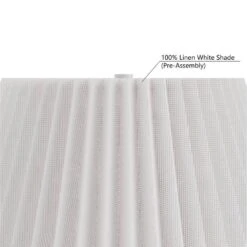 26.25 In. White Modern Ceramic Bedroom Living Room Bedside Desk Nightstand Table Lamps (Set Of 2) -Lamp Parts white maxax table lamps t234 wh 66 1000