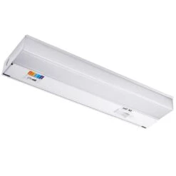 12 In. Hardwired White Integrated LED Under Cabinet Light, 300 Lumens, 5 CCT 2700K - 5000K, On/Off Switch