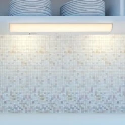 18 In. Hardwired White Integrated LED Under Cabinet Light, 700 Lumens, 5 CCT 2700K-5000K, On/Off Switch -Lamp Parts white maxxima under cabinet bar lights msl 1887005 fa 1000