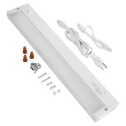 18 In. Hardwired Or Plug And Play, White, Integrated LED, Integrated LED Under Cabinet Light, Dimmable, Linkable, 5-CCT -Lamp Parts white maxxima under cabinet bar lights msl 1895005 76 1000