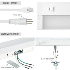 18 In. Hardwired Or Plug And Play, White, Integrated LED, Integrated LED Under Cabinet Light, Dimmable, Linkable, 5-CCT -Lamp Parts white maxxima under cabinet bar lights msl 1895005 a0 1000
