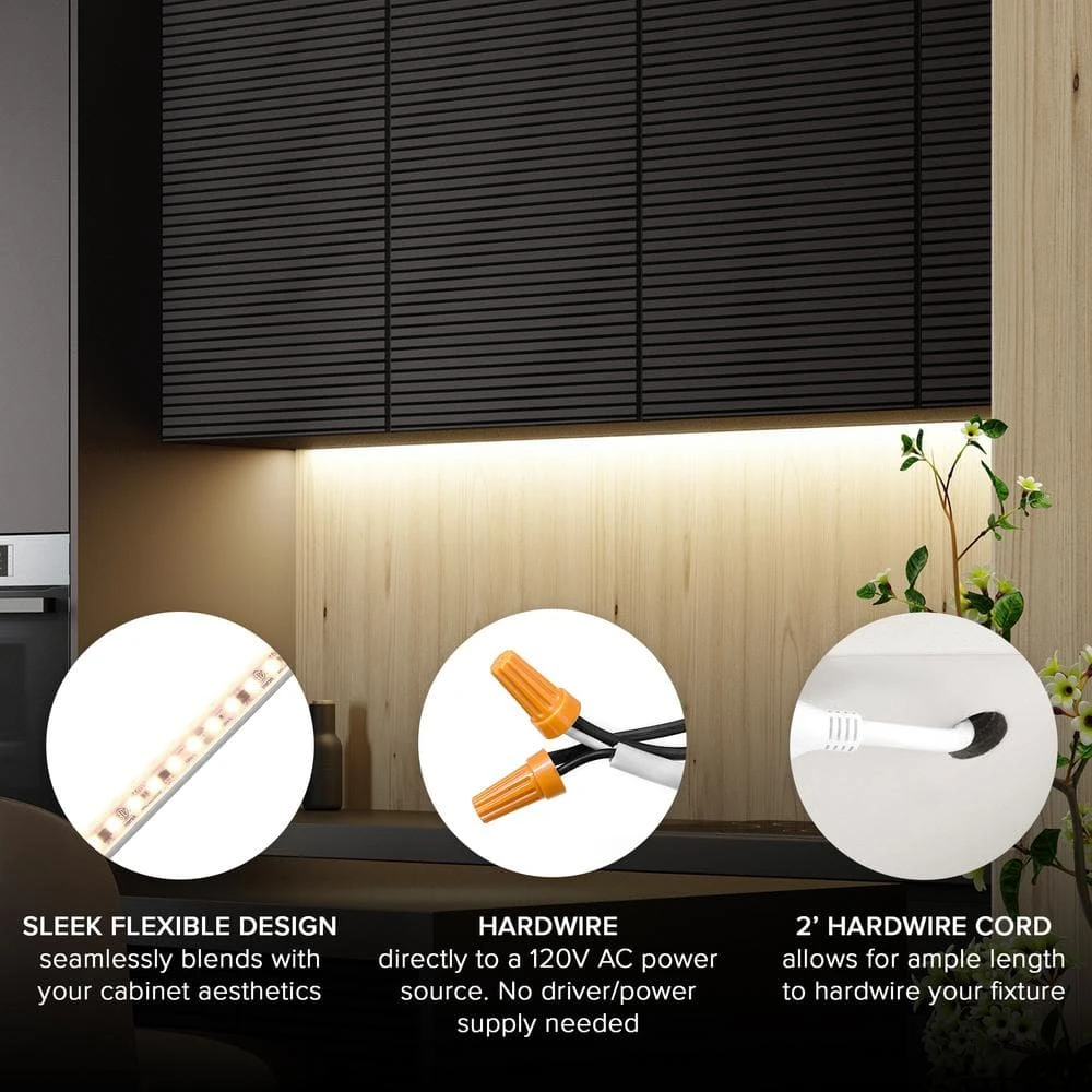 36 In. Hardwired, White, Integrated LED, Under Cabinet Light, 1380 Lumens, 3000K Warm White, 120-Volt Cove Light 11 36 In. Hardwired, White, Integrated LED, Under Cabinet Light, 1380 Lumens, 3000K Warm White, 120-Volt Cove Light - Image 9