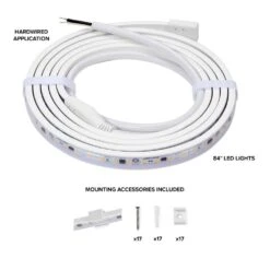 84 In. Hardwired, White, Integrated LED, Under Cabinet Light, 3220 Lumens, 3000K Warm White, 120-Volt Cove Light -Lamp Parts white maxxima under cabinet bar lights msl 844250w 4f 1000