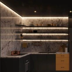 96 In. Hardwired, White, Integrated LED, Under Cabinet Light, 3680 Lumens, 3000K Warm White, 120-Volt Cove Light -Lamp Parts white maxxima under cabinet bar lights msl 964850w 76 1000