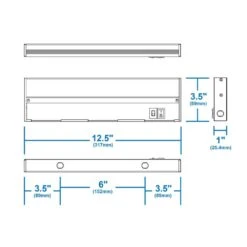 NUC-5 Series 12.5 In. White Selectable LED Under Cabinet Light -Lamp Parts white nicor under cabinet bar lights nuc512swh 40 1000