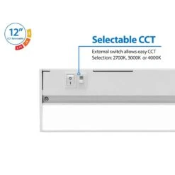NUC-5 Series 12.5 In. White Selectable LED Under Cabinet Light -Lamp Parts white nicor under cabinet bar lights nuc512swh 4f 1000