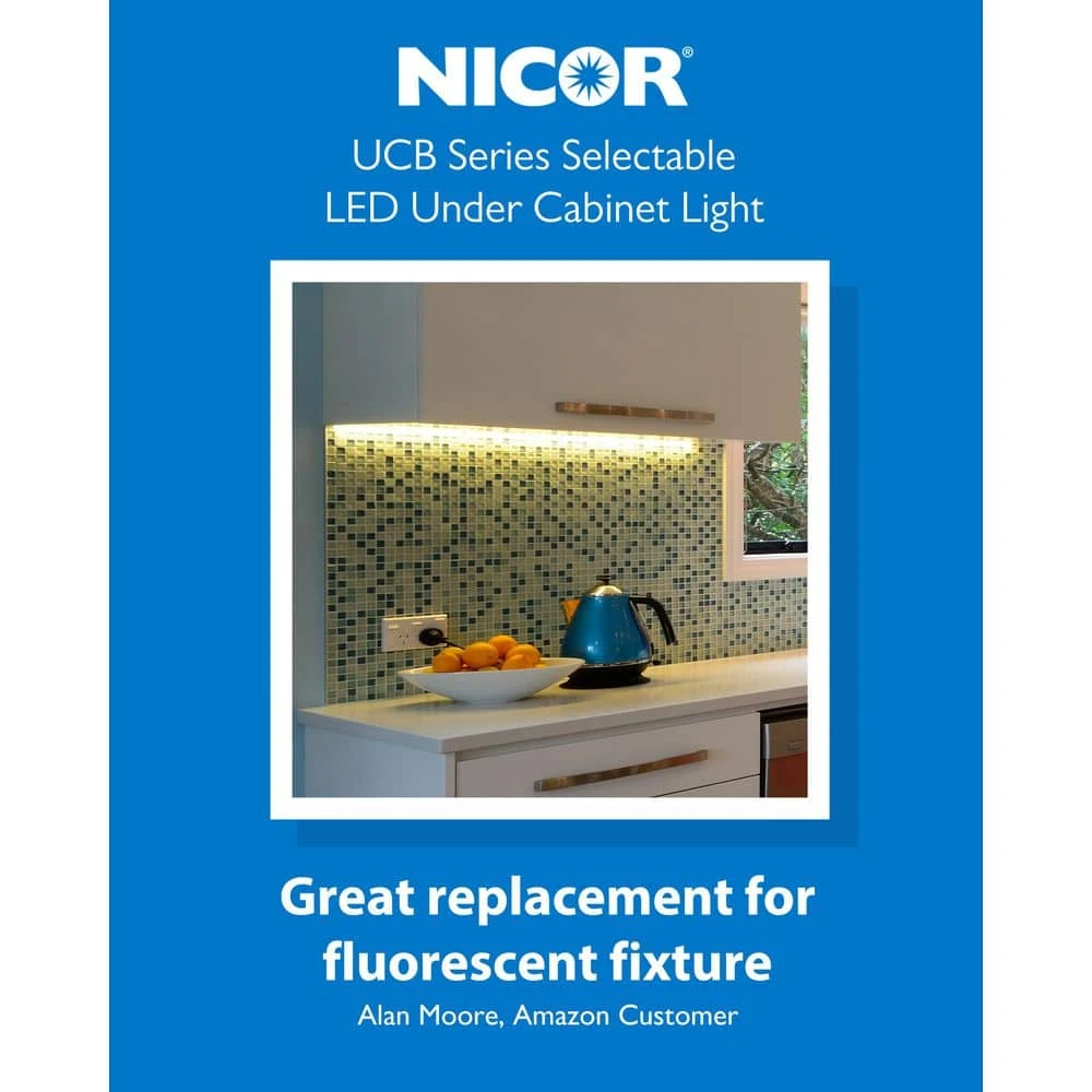 UCB Series 12 In. Hardwired White Selectable Integrated LED Under Cabinet Light With On/Off Switch 9 UCB Series 12 In. Hardwired White Selectable Integrated LED Under Cabinet Light With On/Off Switch - Image 7