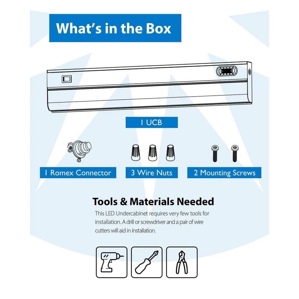 UCB Series 12 In. Hardwired White Selectable Integrated LED Under Cabinet Light With On/Off Switch 10 UCB Series 12 In. Hardwired White Selectable Integrated LED Under Cabinet Light With On/Off Switch - Image 8
