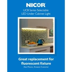 UCB Series 42 In. Hardwired White Selectable Integrated LED Under Cabinet Light With On/Off Switch -Lamp Parts white nicor under cabinet bar lights ucb142swh 77 1000