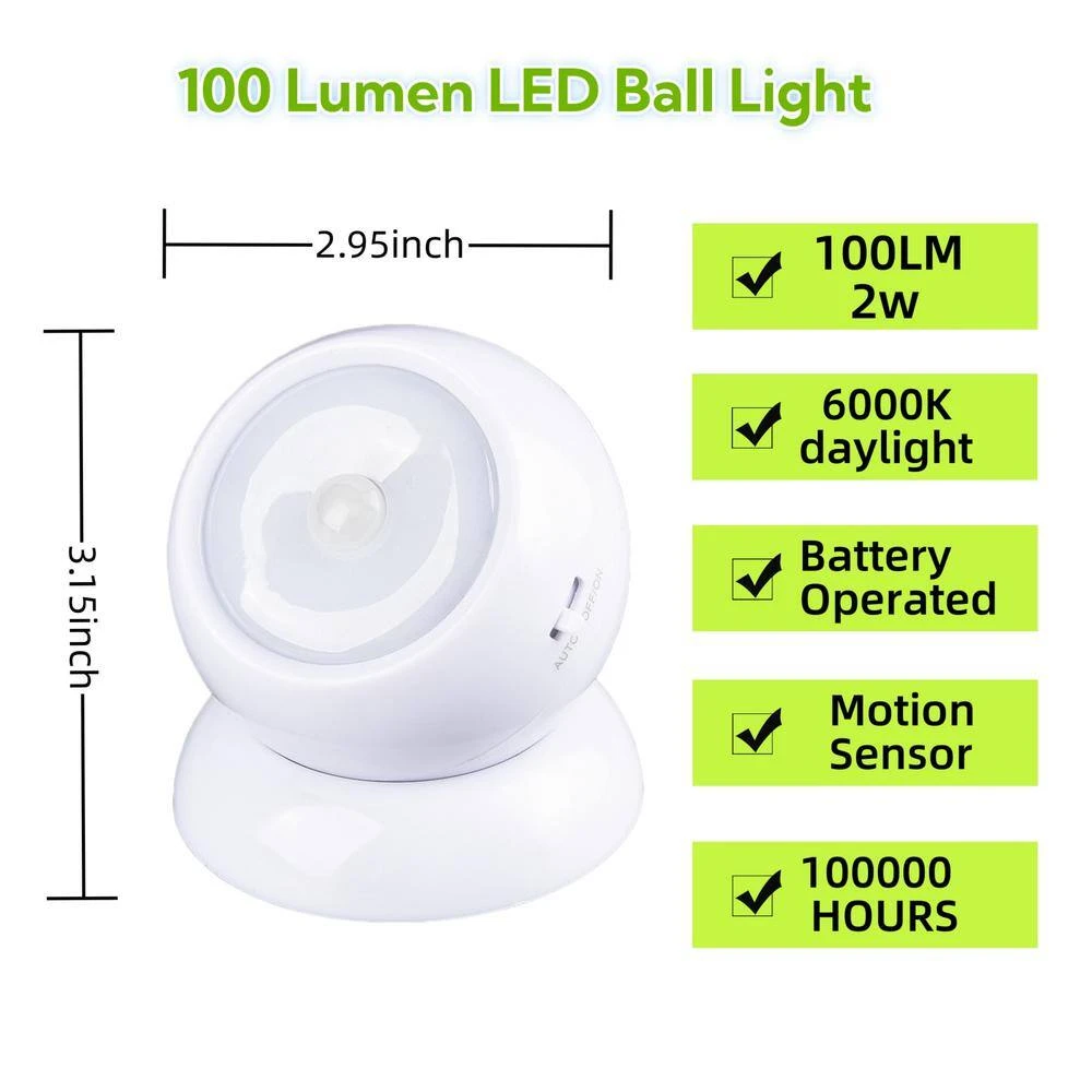100 Lumen LED Battery Operated Integrated LED Puck Light 1PK 4 100 Lumen LED Battery Operated Integrated LED Puck Light 1PK - Image 2
