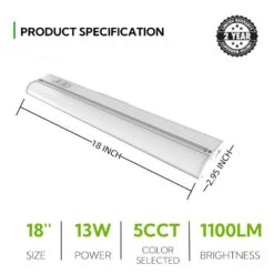 18 In. 2.95 In Direct Wire Or Plug-in White Integrated LED Linkable Under Cabinet Light (1PK) 11 18 In. 2.95 In Direct Wire Or Plug-in White Integrated LED Linkable Under Cabinet Light (1PK) -Lamp Parts white pinegreen lighting under cabinet bar lights cl hcul02 18cct 4f 1000
