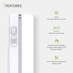 24 In. Length 2.95 In. Width Direct Wire Or Plug-in White Integrated LED Linkable Under Cabinet Light (1PK) -Lamp Parts white pinegreen lighting under cabinet bar lights cl hcul02 24cct 1f 1000