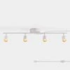 Shura White 4-Light Plug-In Track Light With Dimmer Switch, Integrated LED Bulbs, 3 Ft Track Light Kit, 3000K 1820 Lumen -Lamp Parts white plug in vidalite track lighting kits ce1060195 64 1000