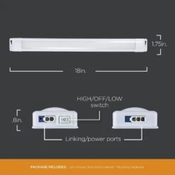 EZ Link Linkable Plug-in 18 In. LED White Under Cabinet Light -Lamp Parts white prolink under cabinet bar lights 64760 t1 40 1000